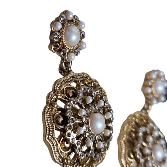 BROOKS BROTHER'S Women's Dangle Drop Statement Wedding Earrings - Picture 6 of 12